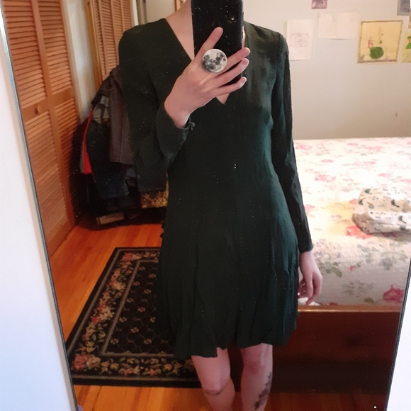 ❤ Wilfred Long Sleeve V-neck Dress Sage Green - Picture 6 of 7